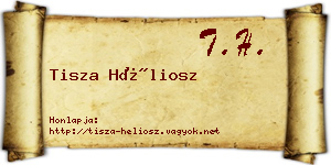 Tisza Héliosz névjegykártya